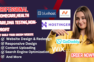 design dna testing ,home care,halthcare,recruitment,theraphy ,non profit website