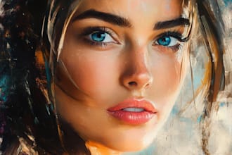 paint digital oil painting portraits