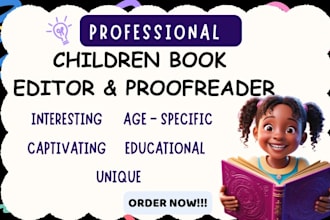 ghostwrite or edit, proofread children story book treat your kids book editor