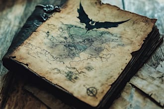 make fantasy map illustration for dnd, novels and games