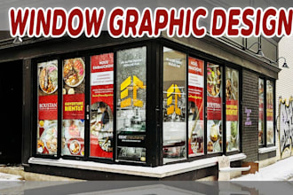 do professional window graphic, store graphic, shop front, store front, signage