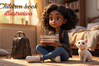 create captivating children story book illustration using ai
