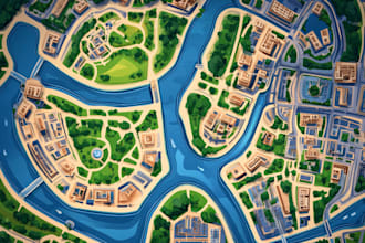 draw custom vector map infographic illustration