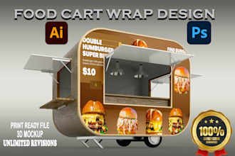 do food truck, food trailer, food stall, food van, food trailer wrap design,