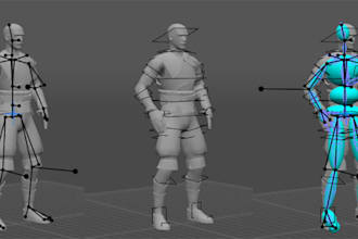 create 3d game character, 3d model , rig and animate for video games using maya