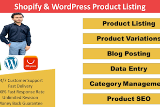 do perfect wordpress data entry and woo commerce listing
