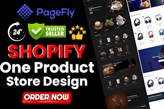 build, design, development shopify dropshipping one product branded store