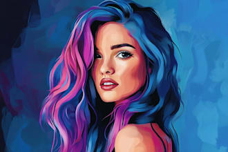 draw vector portrait from photo illustration