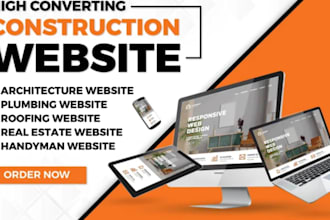 create construction, plumbing, solar, real estate and contractor website
