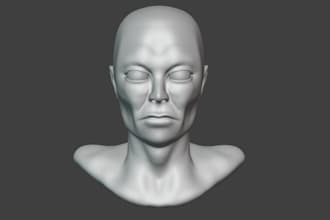 sculpt realistic 3d head, 3d bust, 3d face, 3d model 3d character model 3d model