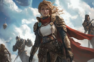 create dnd character art and sci fi concept art