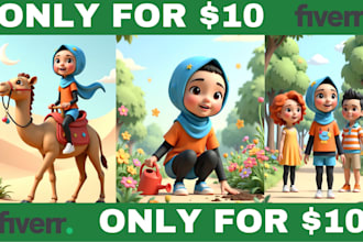 design 3d pixar style cartoon characters, talking avatar or ai art