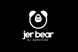design animated dj bear party business logo