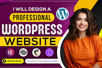build wordpress website development, business website or wordpress blog website