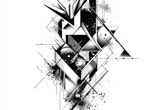 create sleeve tattoo design in geometric style