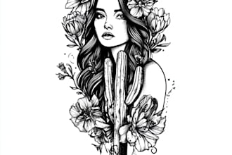 create your line art custom tattoo design and illustration