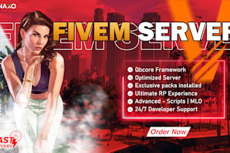 create or modify your fivem qbcore, esx server as your developer