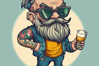 do custom design cartoon style for brand or tattoo