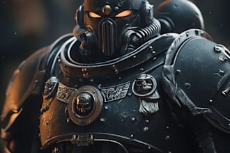 create a warhammer 40k character illustration
