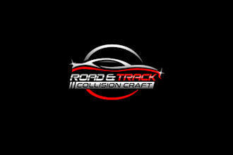 design cool road track collision craft logo