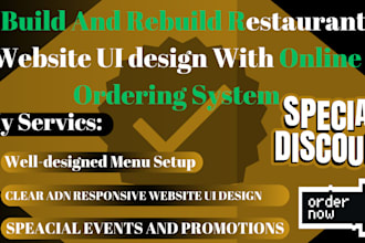 build restaurant website UI design with online system