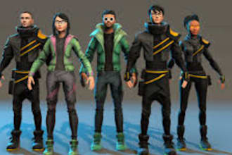 3d model character avatar animation, game, 3d character modeling from 2d artwork