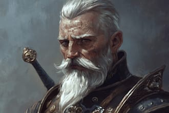 make a dnd character art, character illustration, concept art