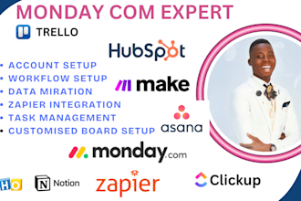 setup monday automation crm clickup asanatrello project management