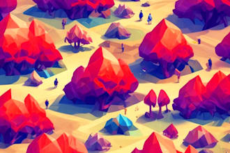 design an awesome low poly vector illustration