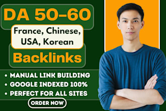 create france, chinese, korean, USA contextual SEO dofollow backlinks