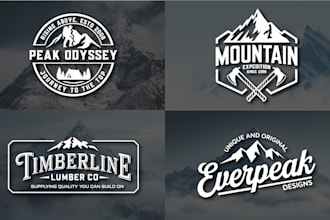 do custom vintage logo design for great outdoor mountain and adventure