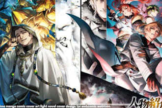 design anime manga comic cover art light novel cover design for webcomic webtoon