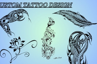 craft unique tattoo designs featuring floral art, mandalas, or custom style