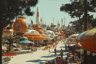 create concept art illustration science fiction city
