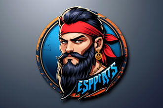 do custom pirates head esport mascot logo
