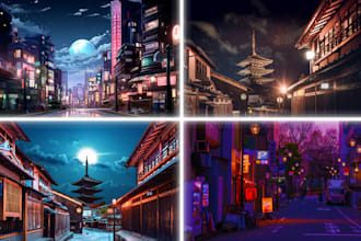 create stunning anime backgrounds style visual novel bg 2d scenery art