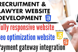 recruitment agency job board staffing lawyer attorney legal website in css html