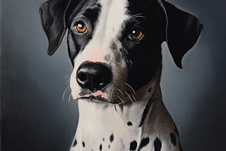 do custom pet portrait, dog portrait, cat portrait drawing