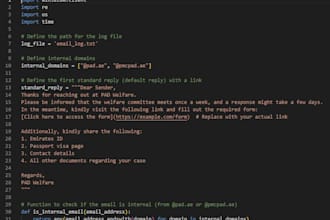 make python scripts for automated outlook email management