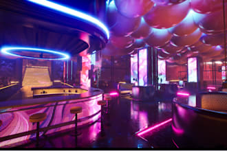 nightclub interior design,bar design, model design, exterior design,3d animation