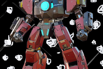custom futuristic mecha robot character illustration art