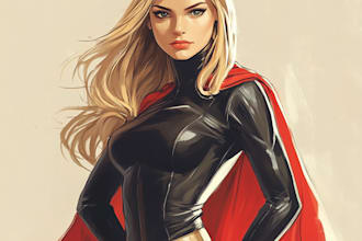 draw a superhero cartoon characters for you
