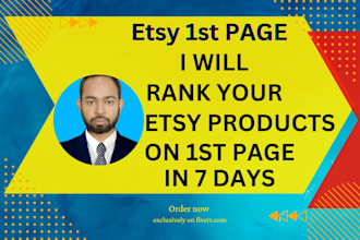 rank your etsy product on first 1st page in 7 days