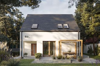craft 3d tiny cabin house,minimalist exterior outdoor,gazebo model,cad rendering