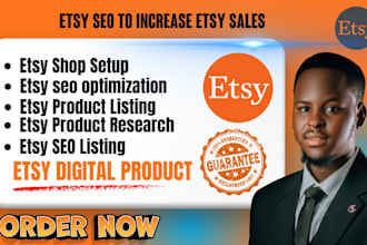 design etsy digital product, etsy shop setup with etsy seo listing for etsy shop
