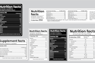 facts label,nutrition list, supplement fda, cfia, eu,  design