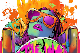 draw any graffiti mural wall art or banner
