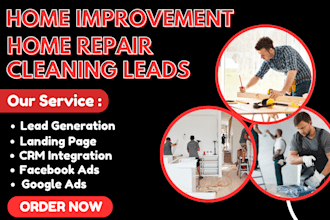 generate exclusive home improvement leads home repair leads cleaning land page