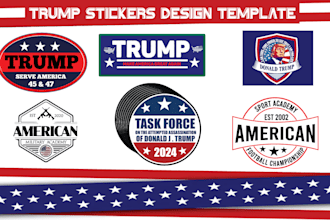 do trump sticker and military template design