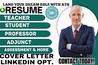 write academic, educational, assessment, professor, lecturer, teacher resume